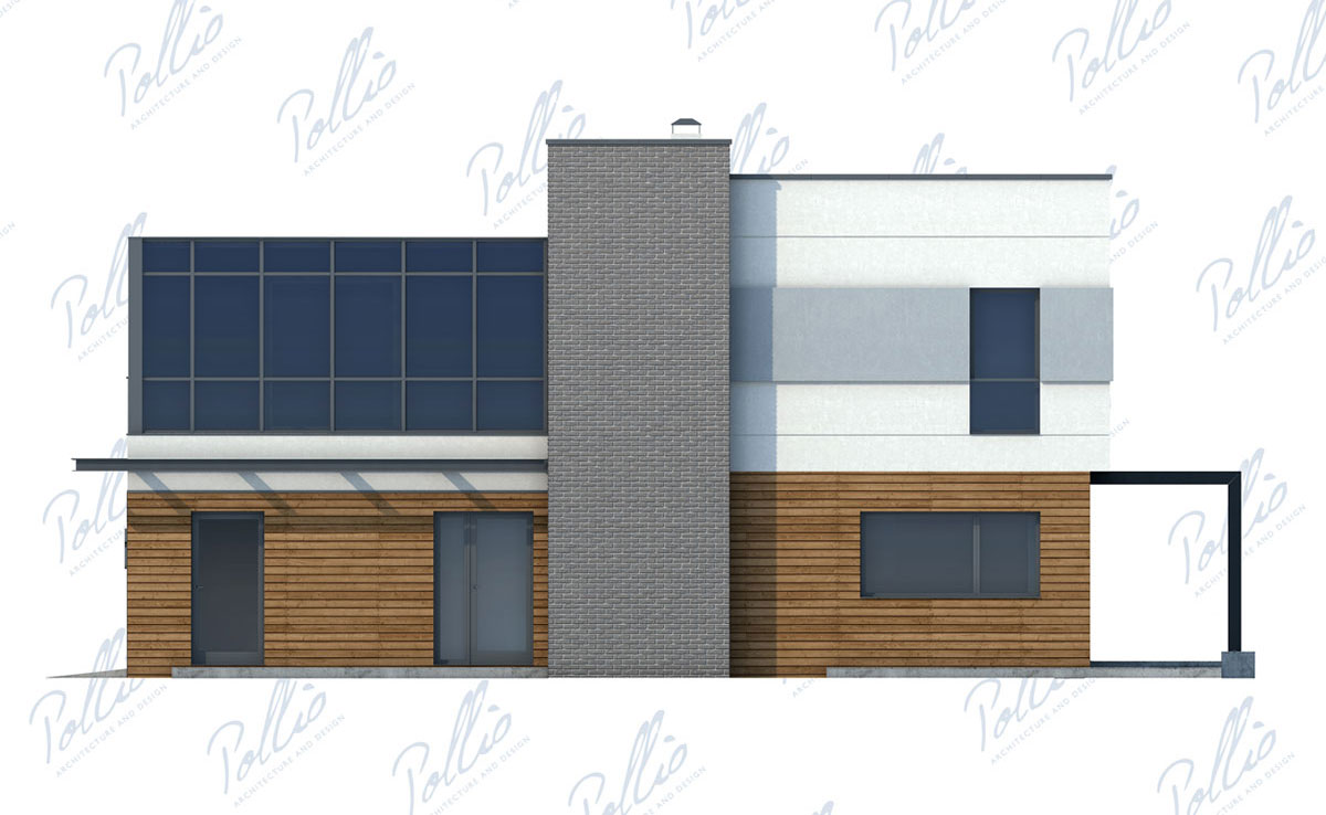 Divstāvu mājas projekts 216 m²: 3 Guļamistabas, Darba istaba, 3 Vannasistabas, Atvērta virtuve, Garāža