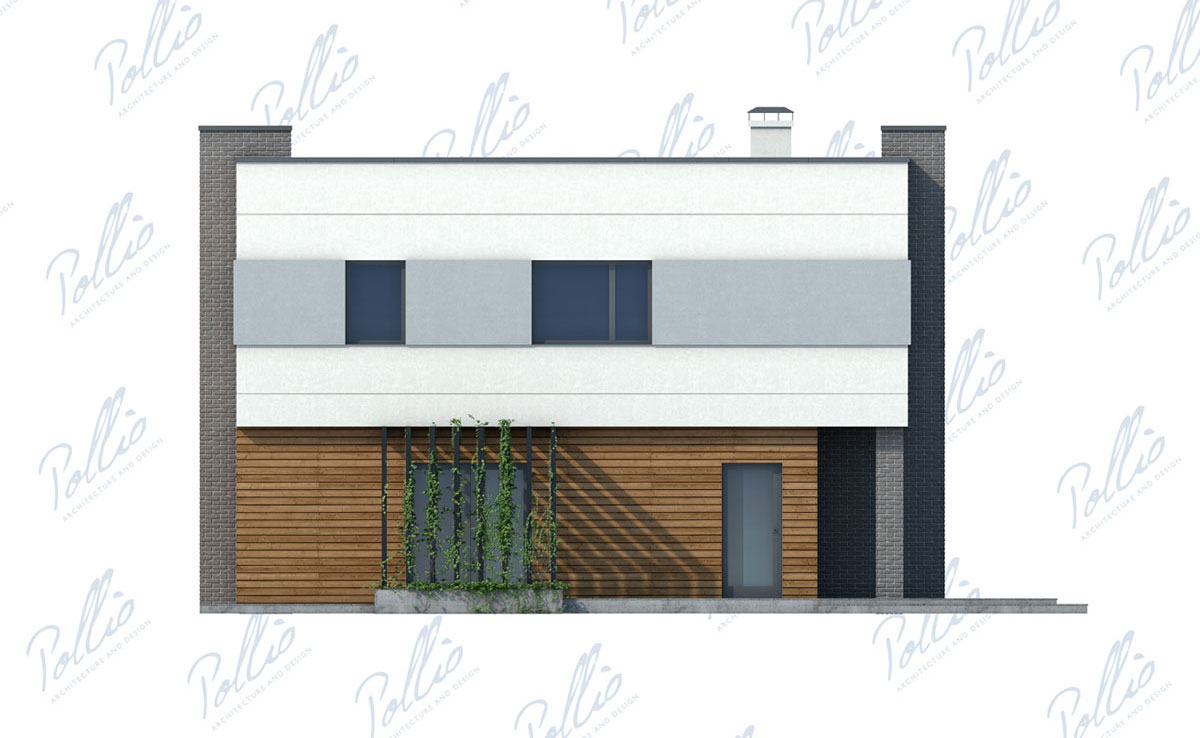 Divstāvu mājas projekts 216 m²: 3 Guļamistabas, Darba istaba, 3 Vannasistabas, Atvērta virtuve, Garāža