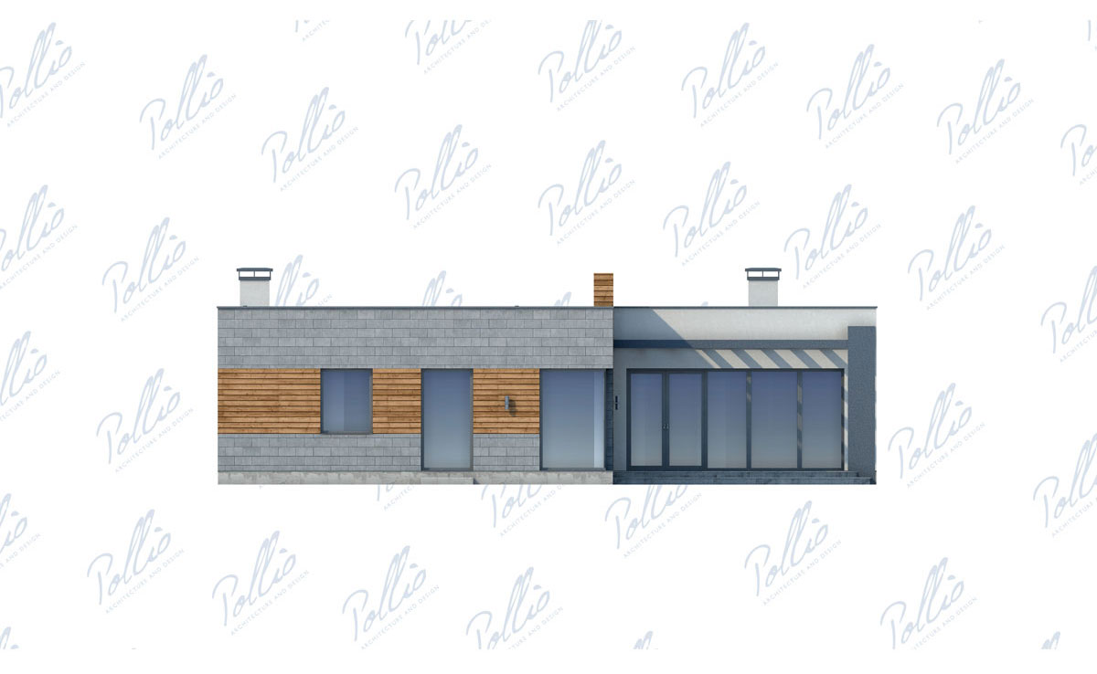 Vienstāva mājas projekts 203 m²: 3 Guļamistabas, Darba istaba, 3 Vannasistabas, Atvērta virtuve, Garāža