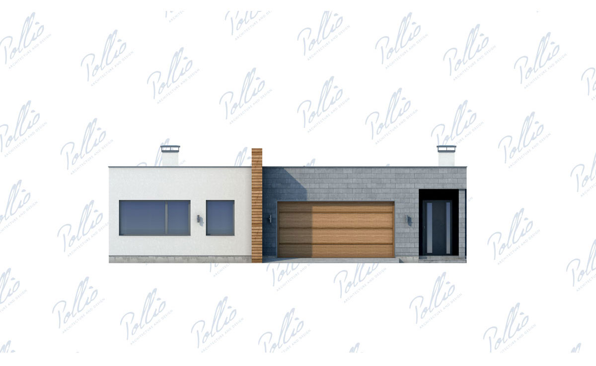 Vienstāva mājas projekts 203 m²: 3 Guļamistabas, Darba istaba, 3 Vannasistabas, Atvērta virtuve, Garāža
