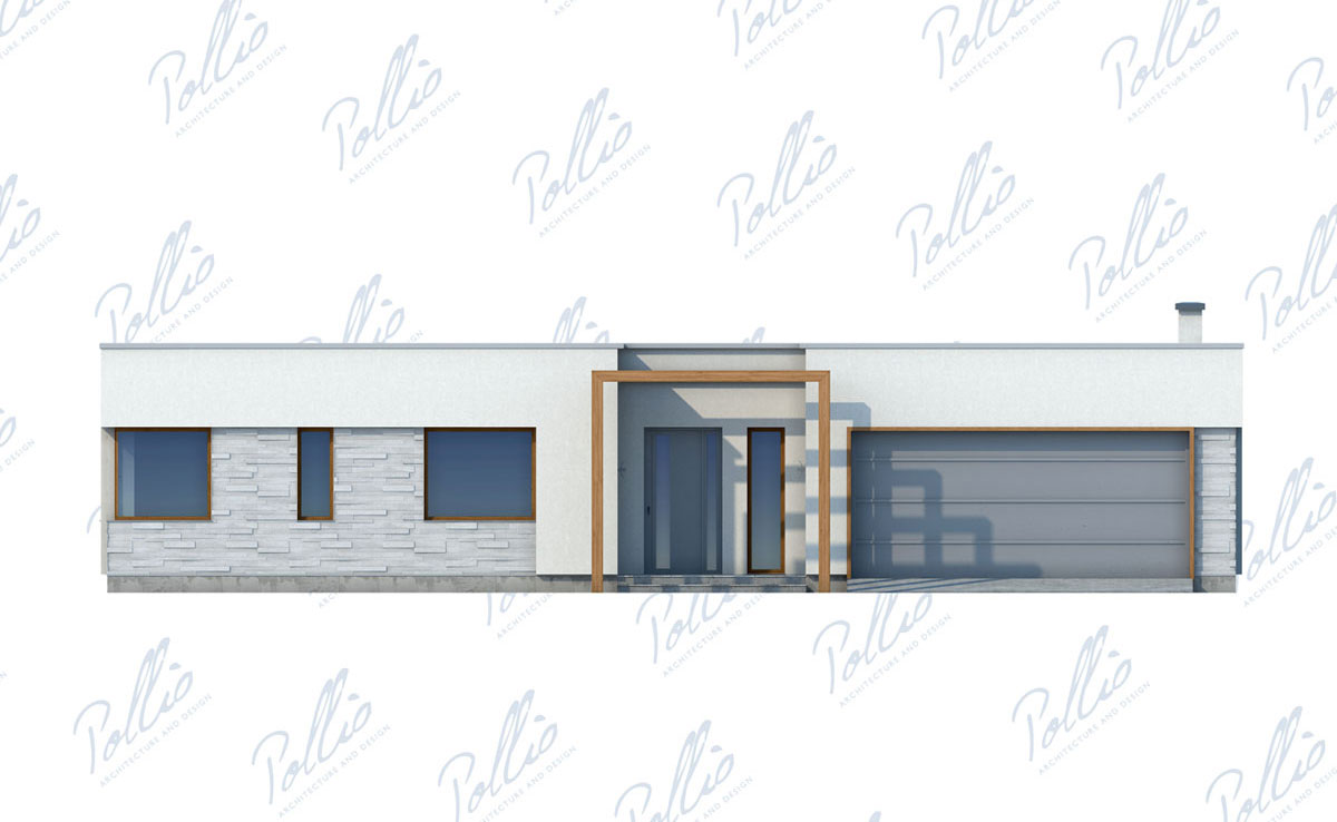 Vienstāva mājas projekts 233 m²: 3 Guļamistabas, Darba istaba, 3 Vannasistabas, Atvērta virtuve, Garāža