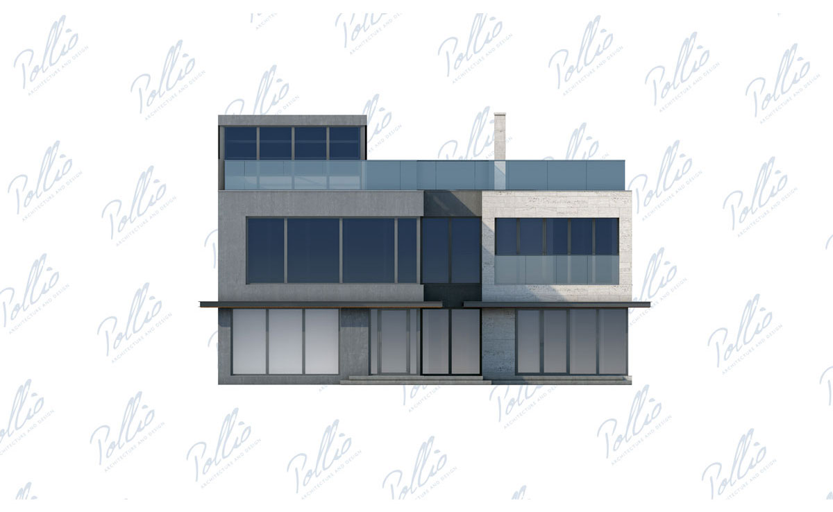Trīsstāvu mājas projekts 338 m²: 4 Guļamistabas, Darba istaba, 4 Vannasistabas, bez Garāžas