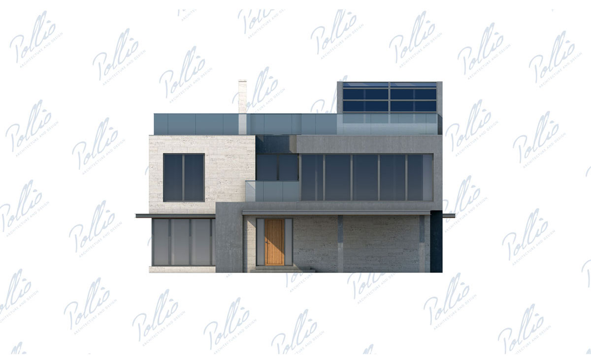 Trīsstāvu mājas projekts 338 m²: 4 Guļamistabas, Darba istaba, 4 Vannasistabas, bez Garāžas