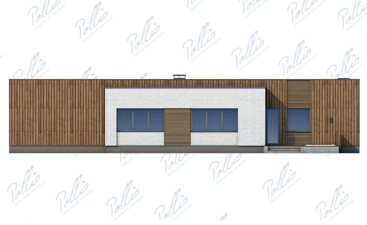 Vienstāva mājas projekts 217 m²: 3 Guļamistabas, Darba istaba, 4 Vannasistabas, Atvērta virtuve, bez Garāžas
