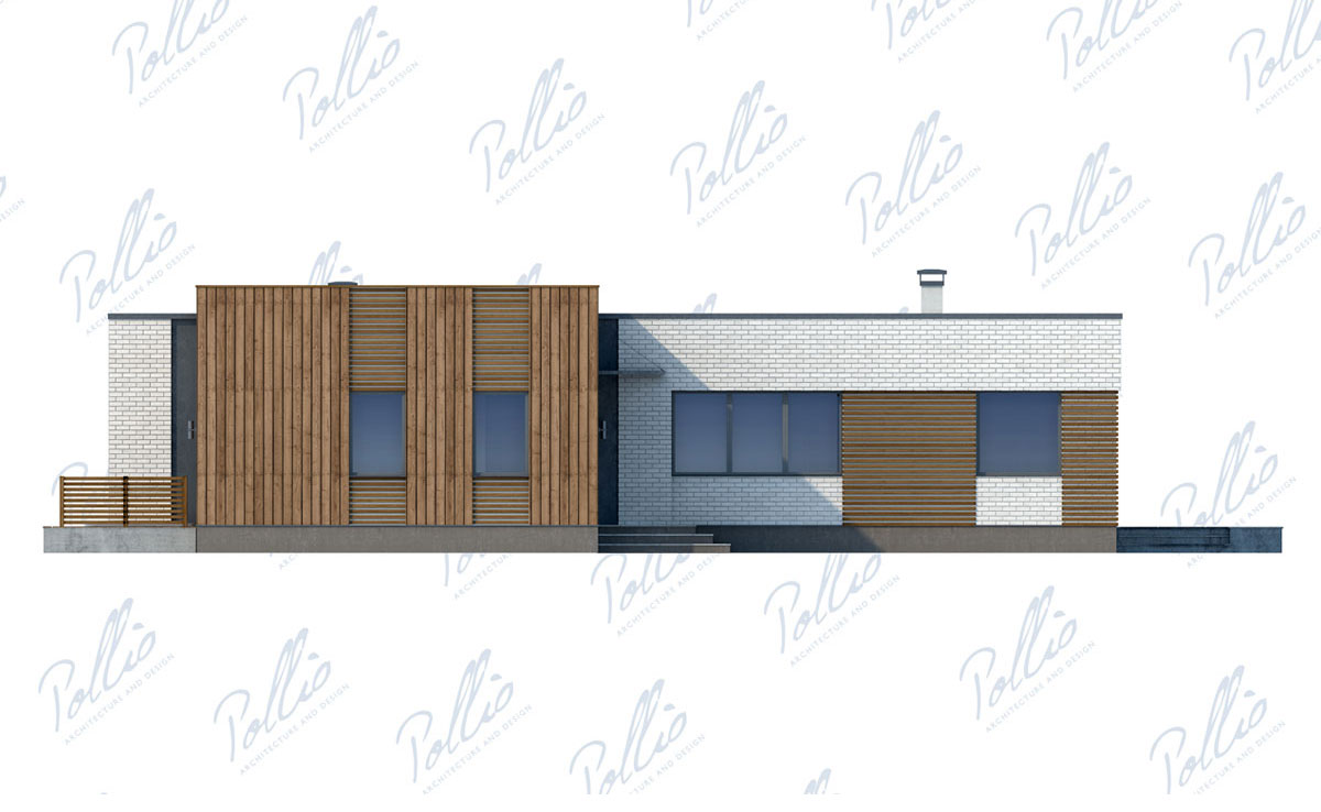 Vienstāva mājas projekts 217 m²: 3 Guļamistabas, Darba istaba, 4 Vannasistabas, Atvērta virtuve, bez Garāžas