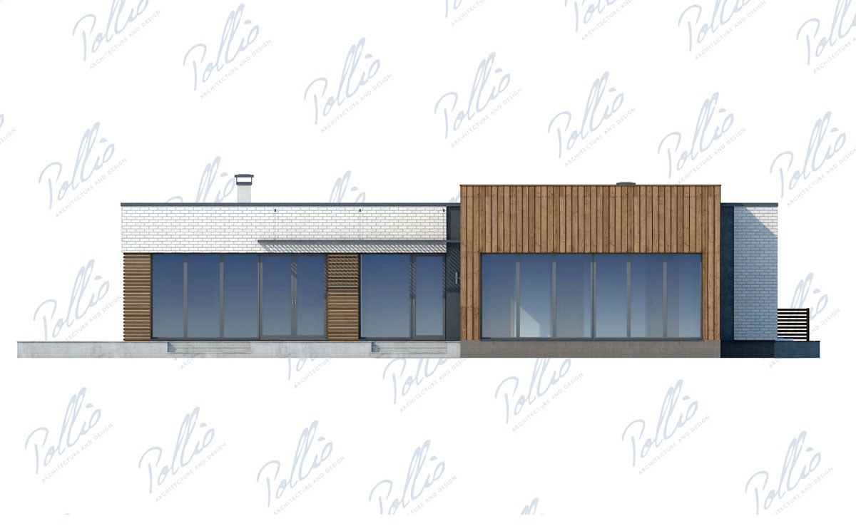 Vienstāva mājas projekts 217 m²: 3 Guļamistabas, Darba istaba, 4 Vannasistabas, Atvērta virtuve, bez Garāžas