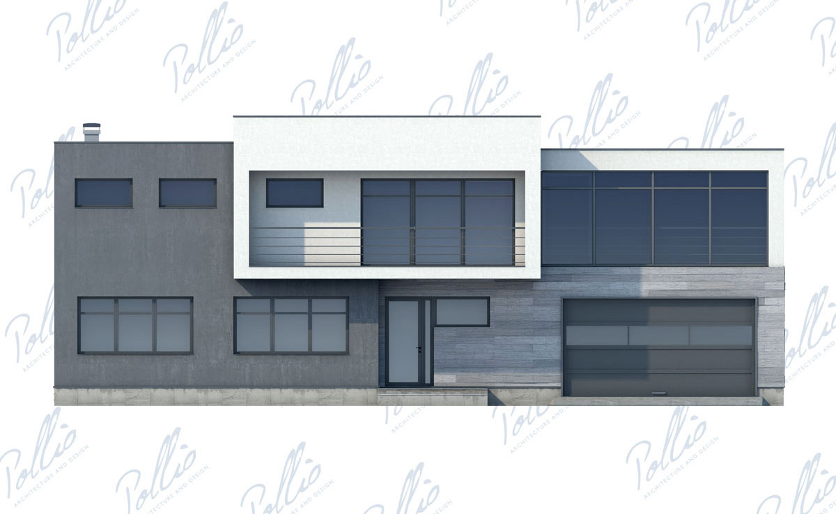 Divstāvu mājas projekts 263 m²: 3 Guļamistabas, Darba istaba, 3 Vannasistabas, Atvērta virtuve, Garāža