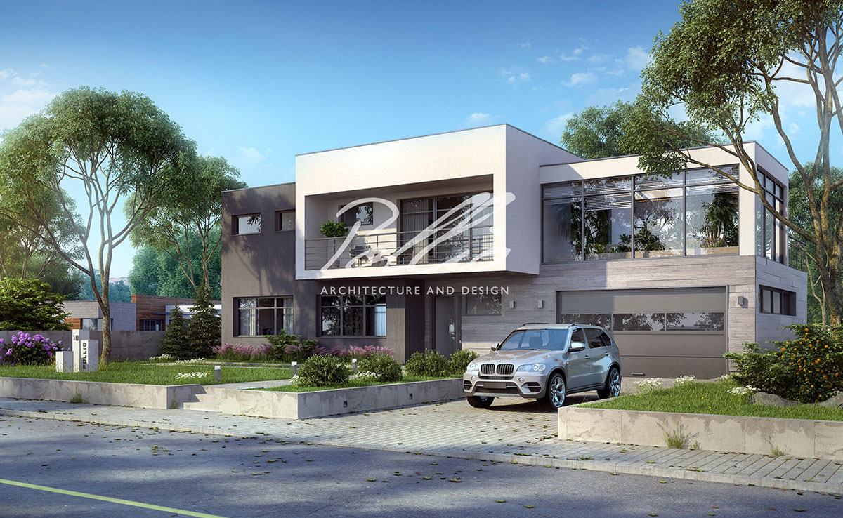 Divstāvu mājas projekts 263 m²: 3 Guļamistabas, Darba istaba, 3 Vannasistabas, Atvērta virtuve, Garāža