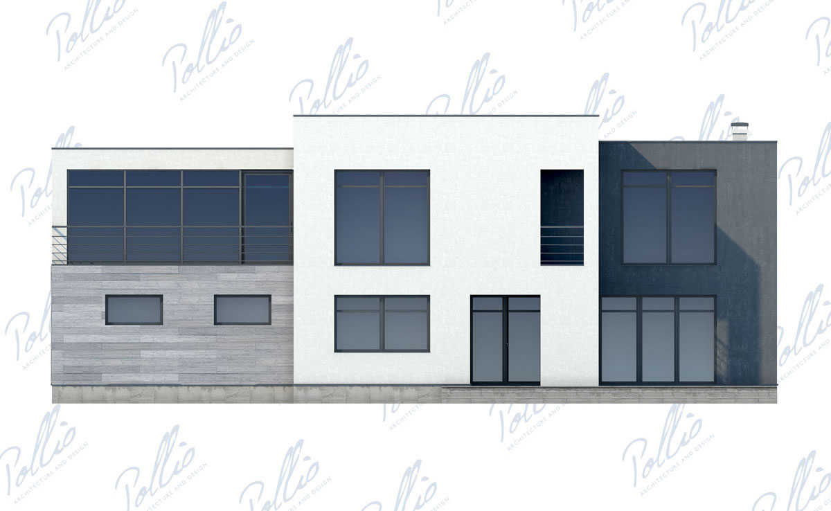 Divstāvu mājas projekts 263 m²: 3 Guļamistabas, Darba istaba, 3 Vannasistabas, Atvērta virtuve, Garāža