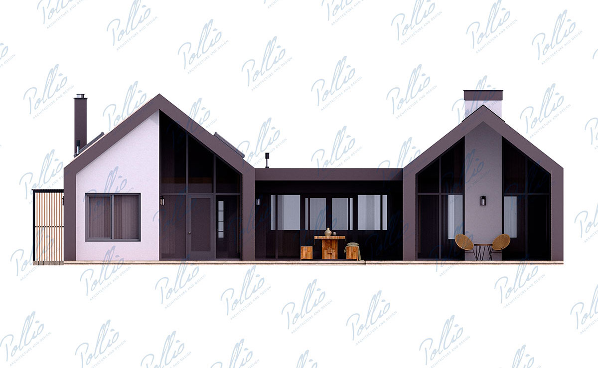 Mājas projekts ar mansardu 132 m²: 3 Guļamistabas, 2 Vannasistabas, Atvērta virtuve, bez Garāžas