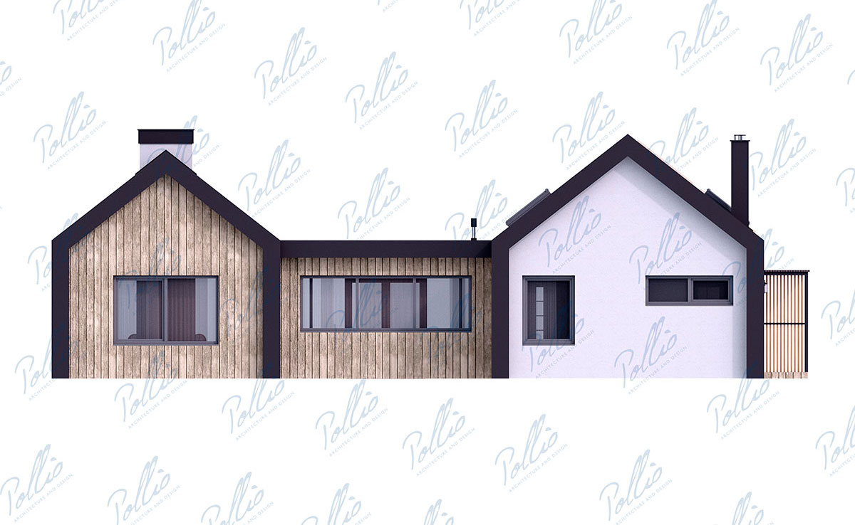 Mājas projekts ar mansardu 132 m²: 3 Guļamistabas, 2 Vannasistabas, Atvērta virtuve, bez Garāžas