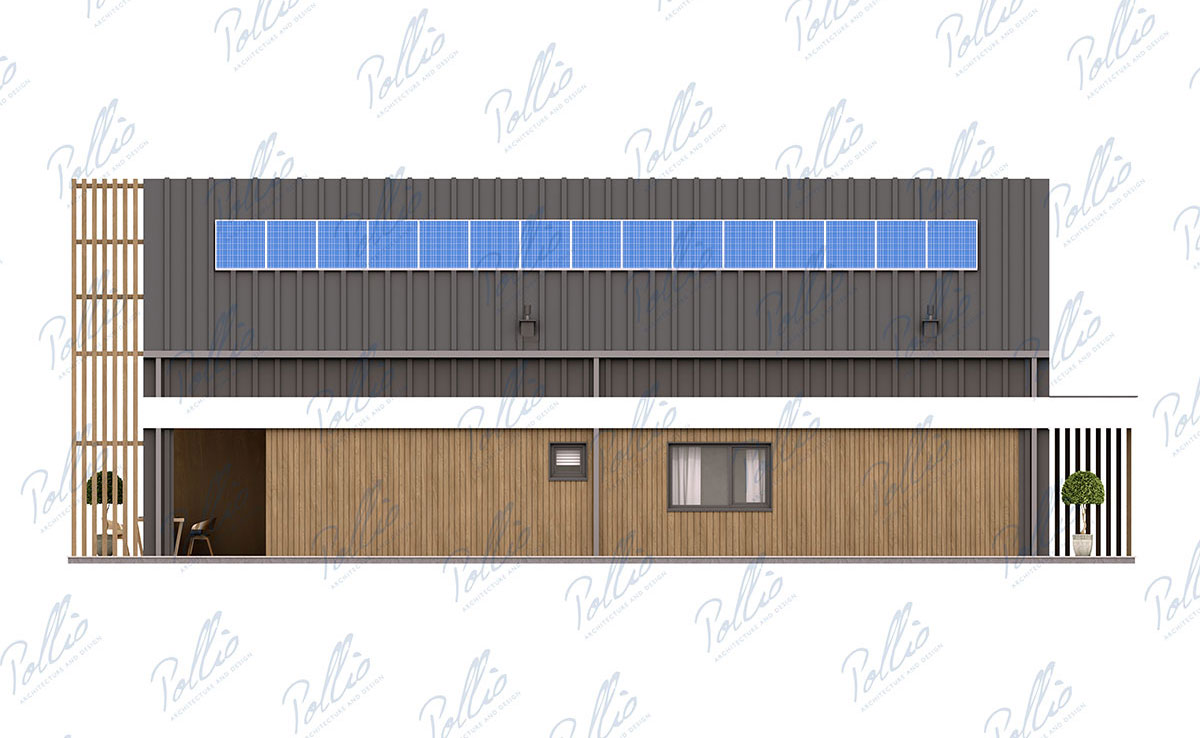 Mājas projekts ar mansardu 195 m²: 4 Guļamistabas, 2 Vannasistabas, Atvērta virtuve, bez Garāžas