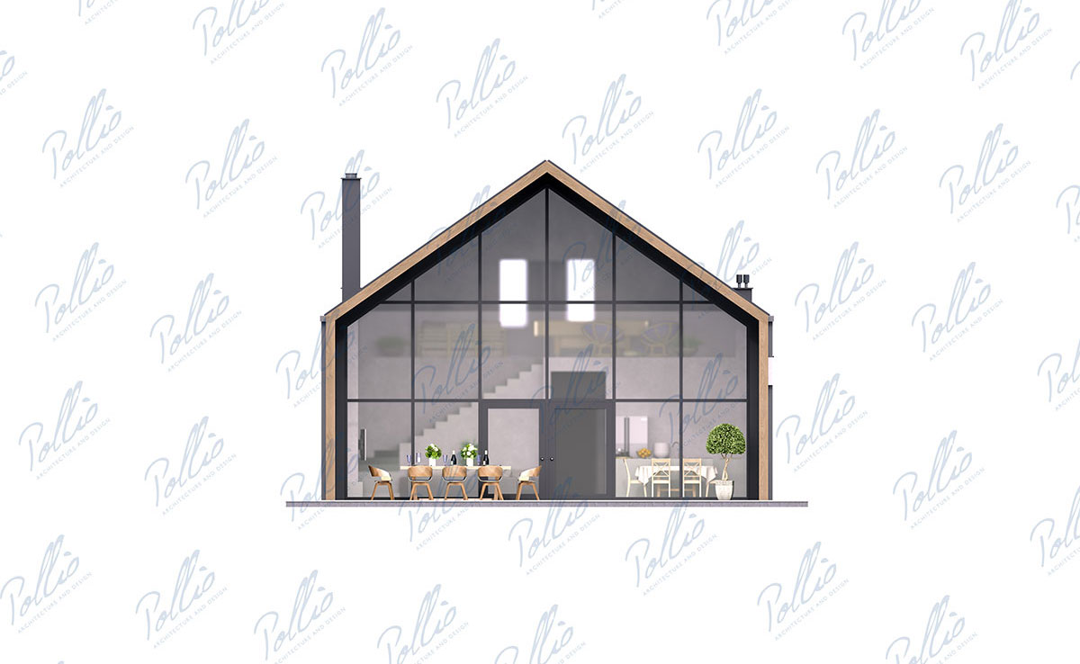 Mājas projekts ar mansardu 195 m²: 4 Guļamistabas, 2 Vannasistabas, Atvērta virtuve, bez Garāžas