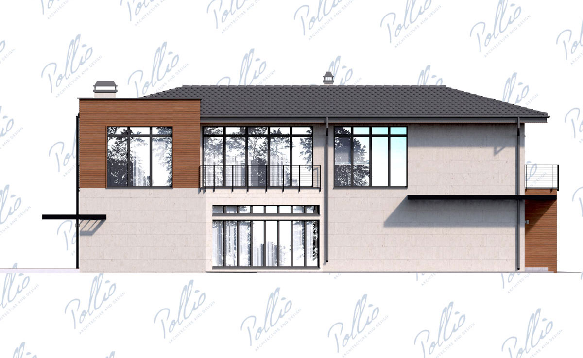 Divstāvu mājas projekts 194 m²: 3 Guļamistabas, Darba istaba, 3 Vannasistabas, bez Garāžas