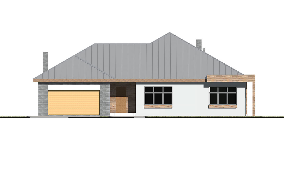 Vienstāva mājas projekts 187 m²: 4 Guļamistabas, 3 Vannasistabas, Atvērta virtuve, Garāža