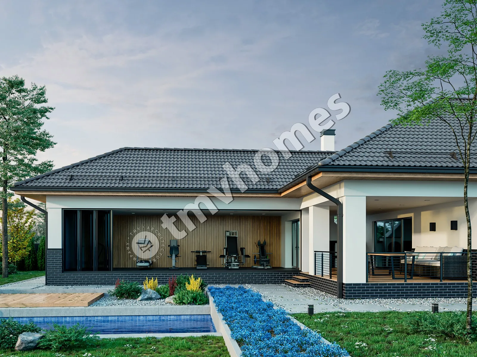 House Plan: 1457 sq ft, 1 Story, 4 Beds, Home Office, 2.5 Baths, Open Floor Plan, 2-Car Garage