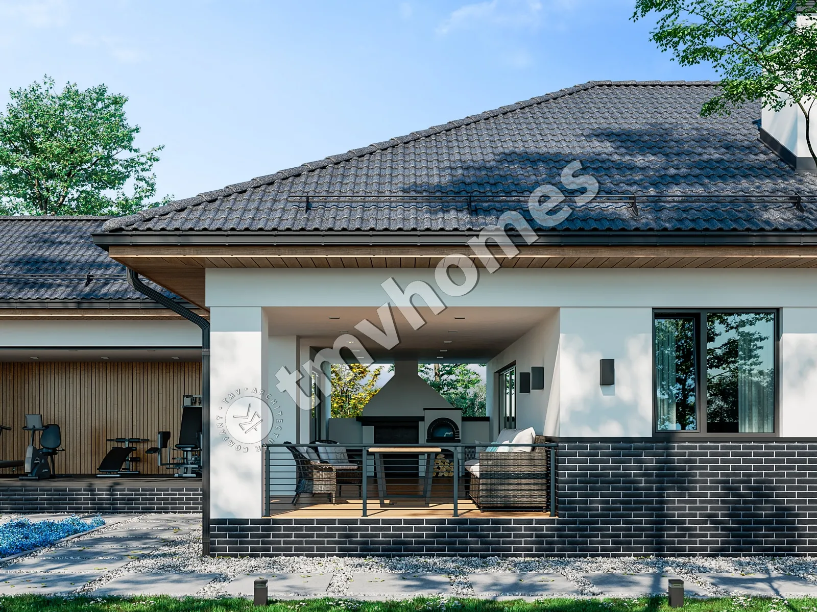 Vienstāva mājas projekts 135 m²: 2 Guļamistabas, 1 Vannasistabas, bez Garāžas
