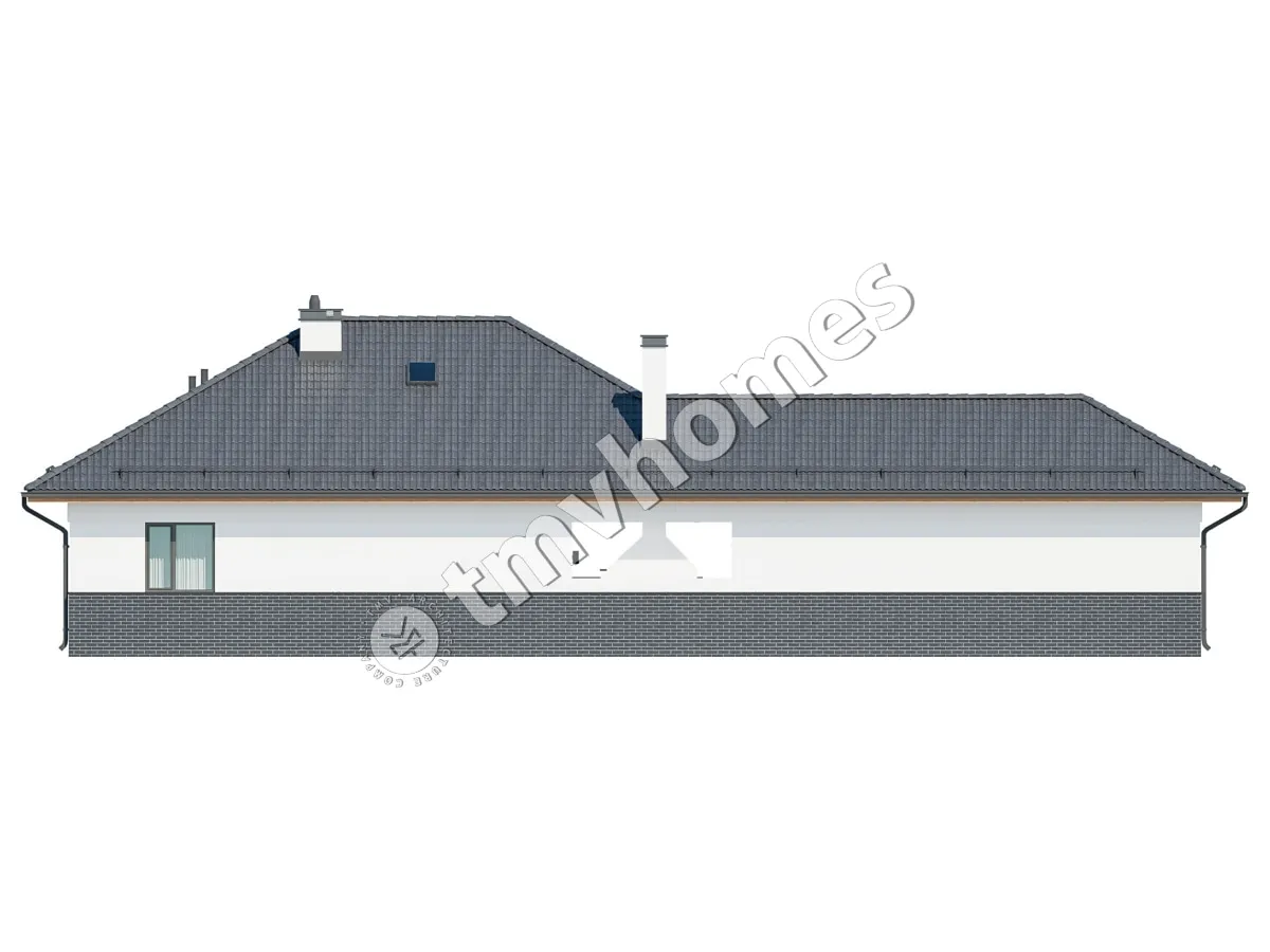 Vienstāva mājas projekts 135 m²: 2 Guļamistabas, 1 Vannasistabas, bez Garāžas