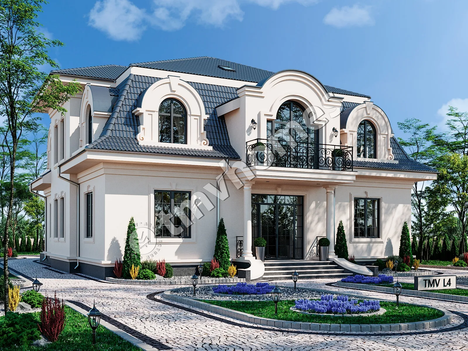 Divstāvu mājas projekts 358 m²: 4 Guļamistabas, 4 Vannasistabas, bez Garāžas