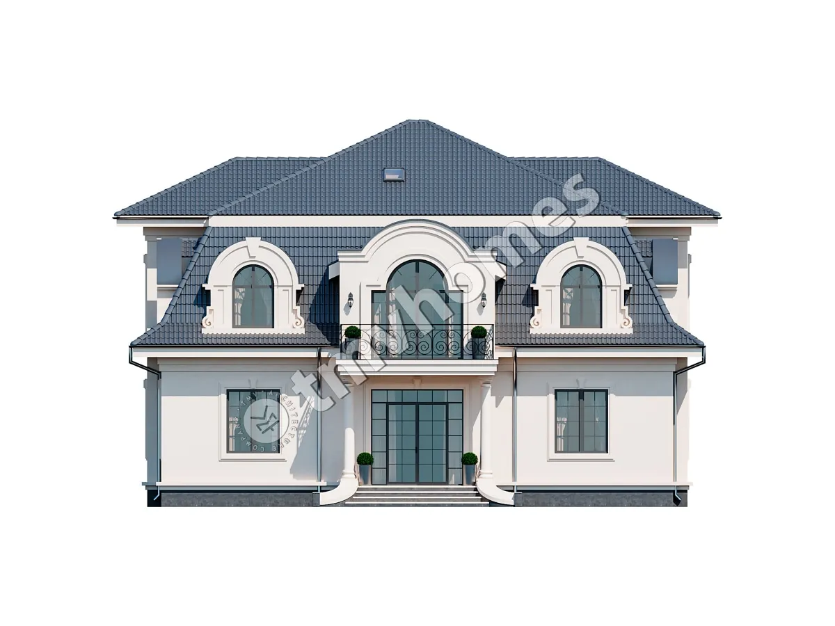 Divstāvu mājas projekts 358 m²: 4 Guļamistabas, 4 Vannasistabas, bez Garāžas