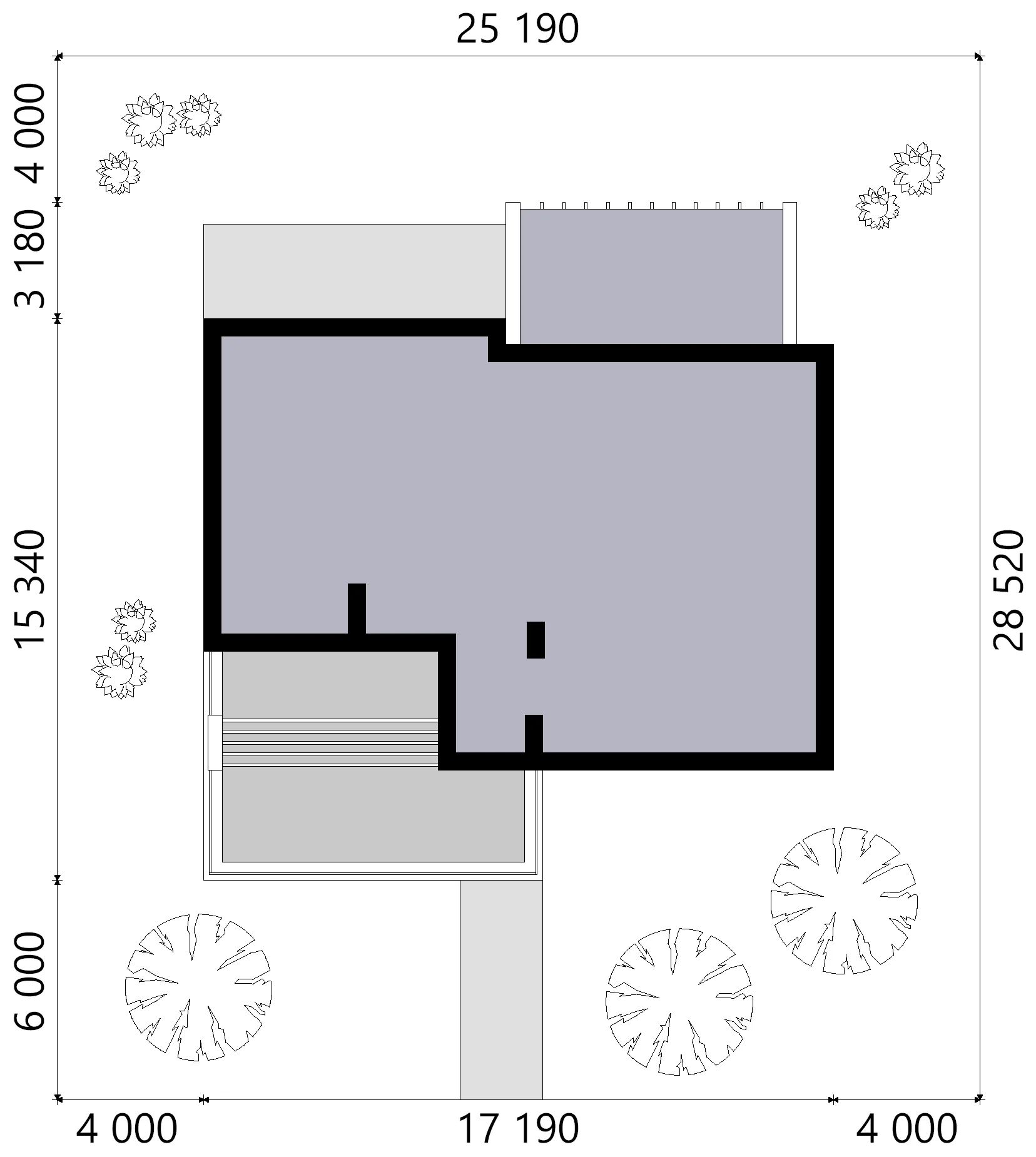 Divstāvu mājas projekts 329 m²: 5 Guļamistabas, 3 Vannasistabas, Atvērta virtuve, bez Garāžas