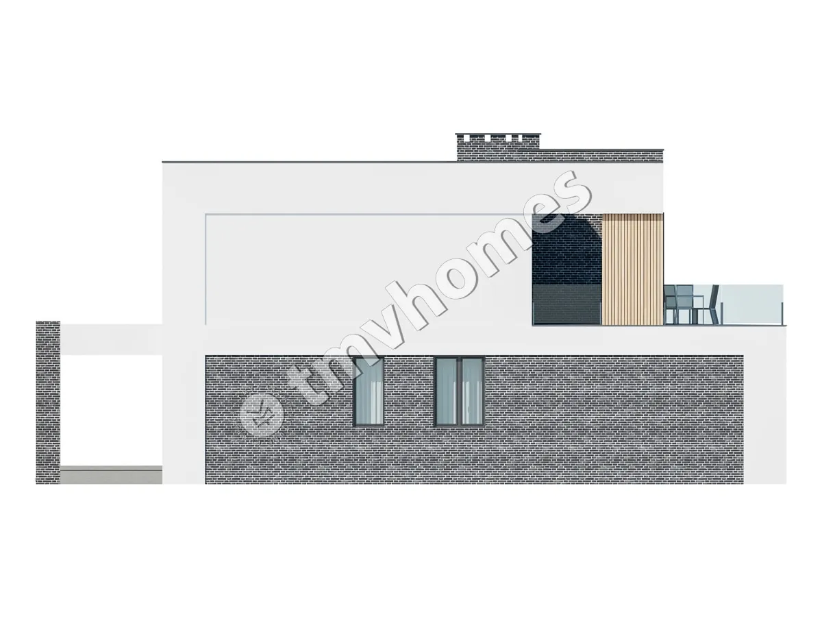 Divstāvu mājas projekts 329 m²: 5 Guļamistabas, 3 Vannasistabas, Atvērta virtuve, bez Garāžas
