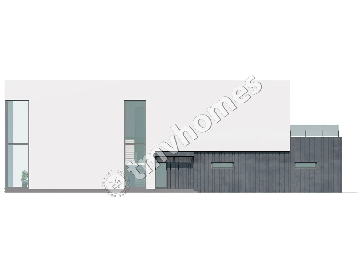 Divstāvu mājas projekts 415 m²: 3 Guļamistabas, Darba istaba, 4 Vannasistabas, Atvērta virtuve, Garāža