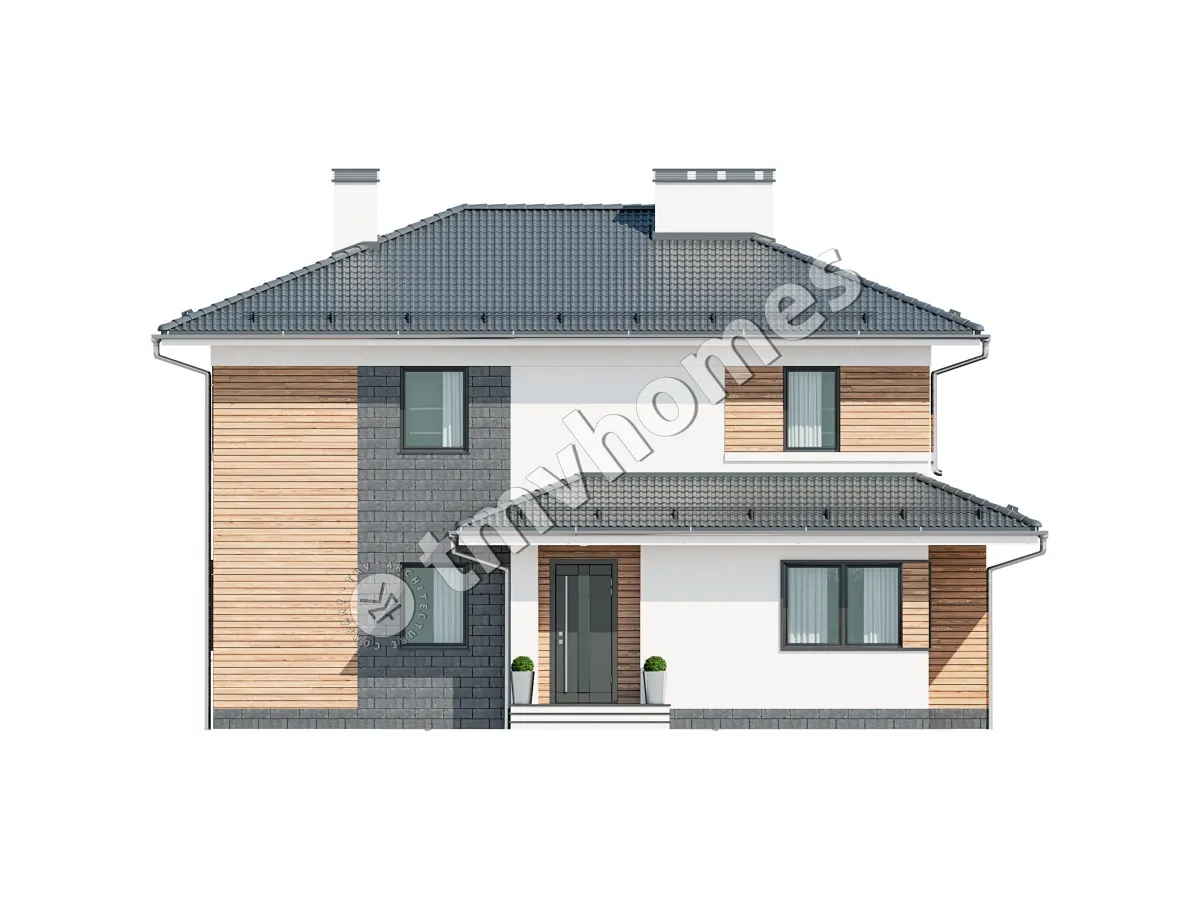 Divstāvu mājas projekts 185 m²: 3 Guļamistabas, 3 Vannasistabas, bez Garāžas