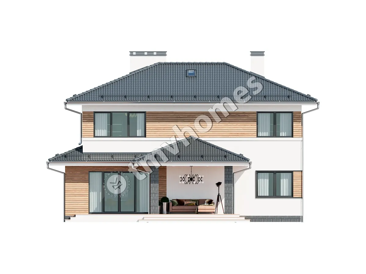 Divstāvu mājas projekts 185 m²: 3 Guļamistabas, 3 Vannasistabas, bez Garāžas