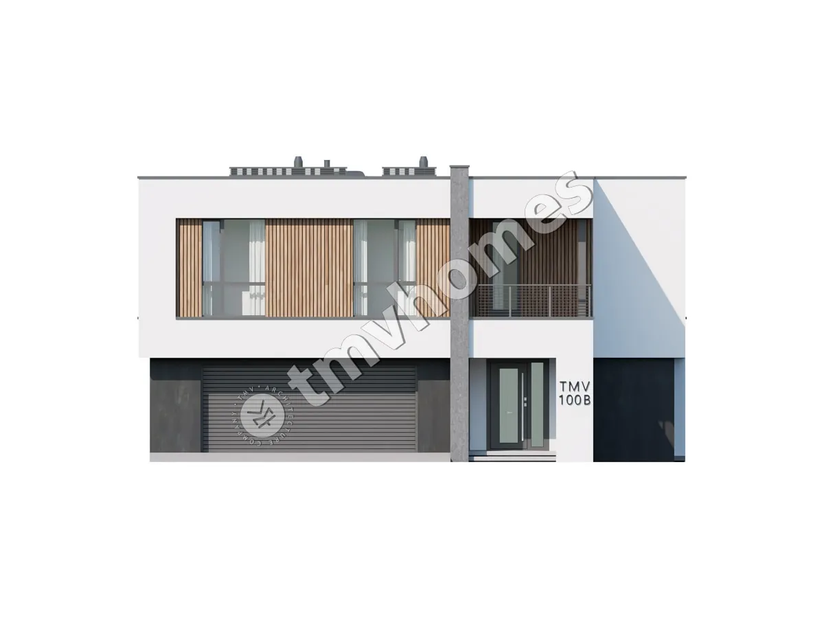Divstāvu mājas projekts 337 m²: 4 Guļamistabas, Darba istaba, 3 Vannasistabas, Atvērta virtuve, Garāža