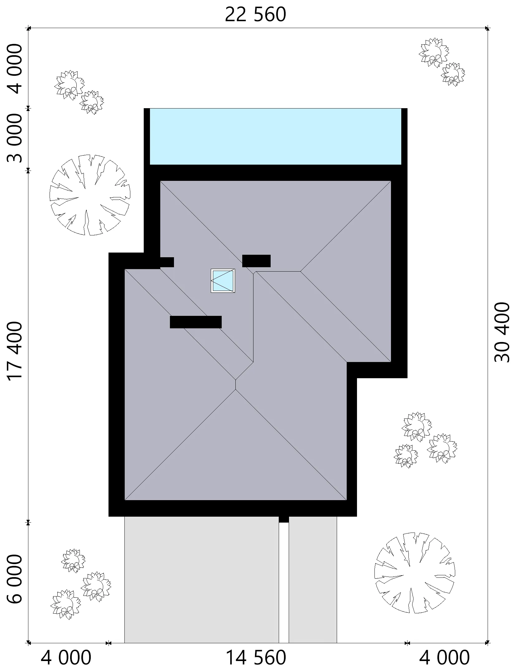 Divstāvu mājas projekts 337 m²: 4 Guļamistabas, Darba istaba, 3 Vannasistabas, Atvērta virtuve, Garāža