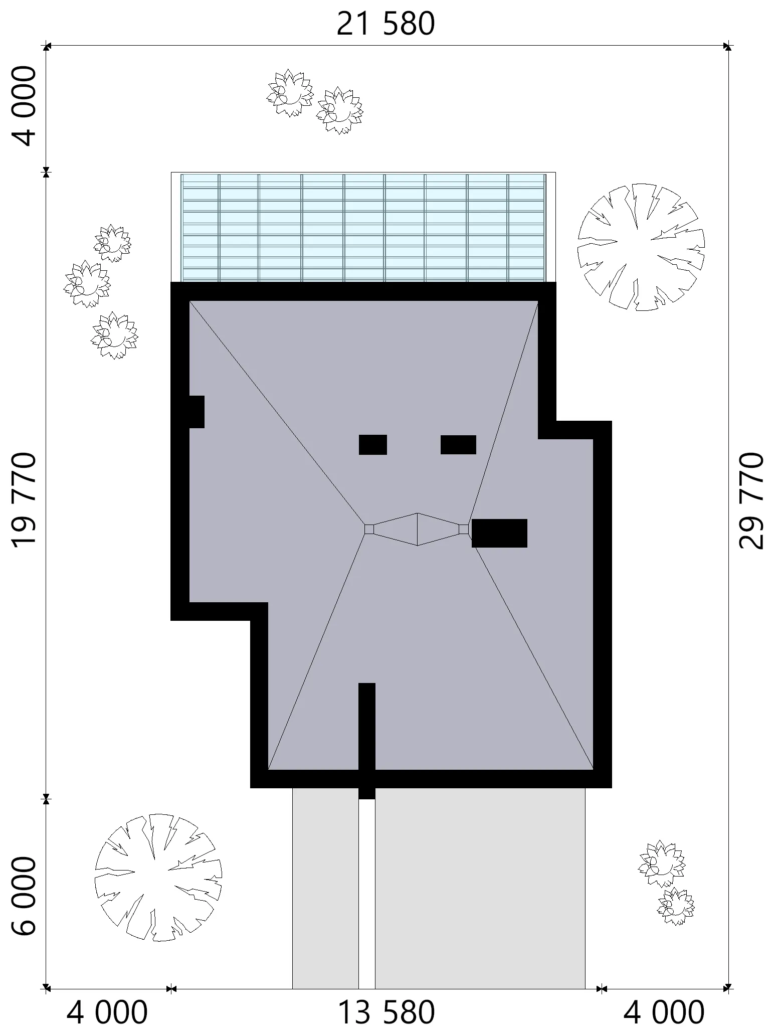 Divstāvu mājas projekts 252 m²: 3 Guļamistabas, Darba istaba, 3 Vannasistabas, Atvērta virtuve, bez Garāžas