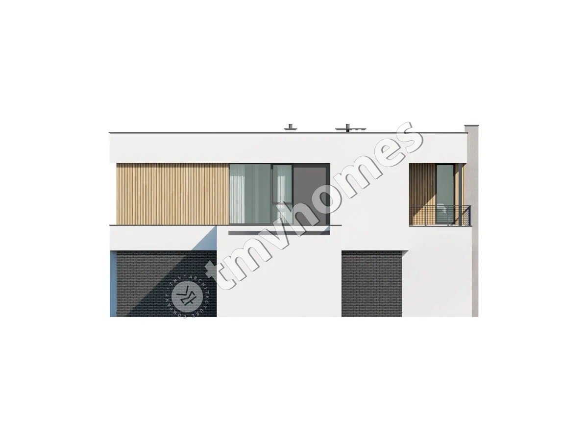 Divstāvu mājas projekts 363 m²: 5 Guļamistabas, 4 Vannasistabas, Atvērta virtuve, bez Garāžas