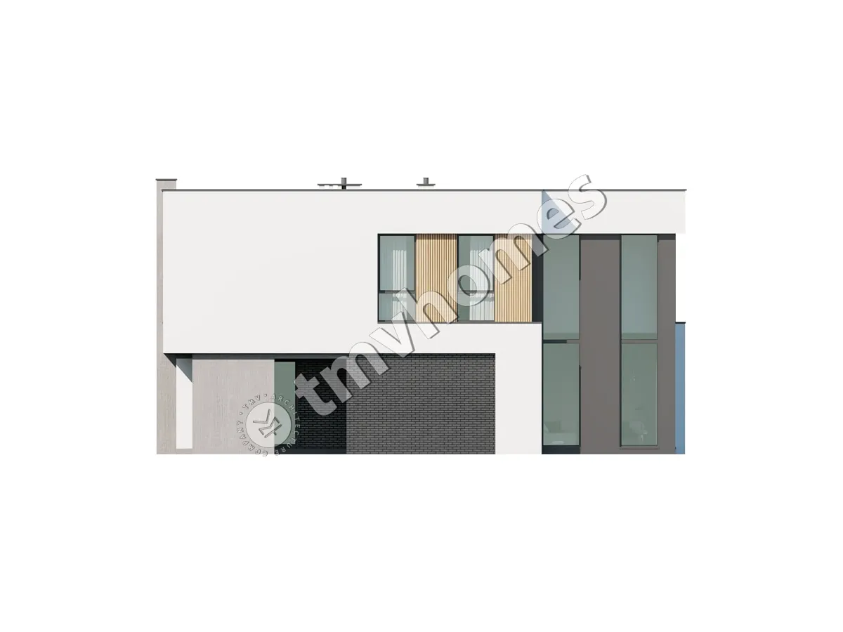 Divstāvu mājas projekts 363 m²: 5 Guļamistabas, 4 Vannasistabas, Atvērta virtuve, bez Garāžas