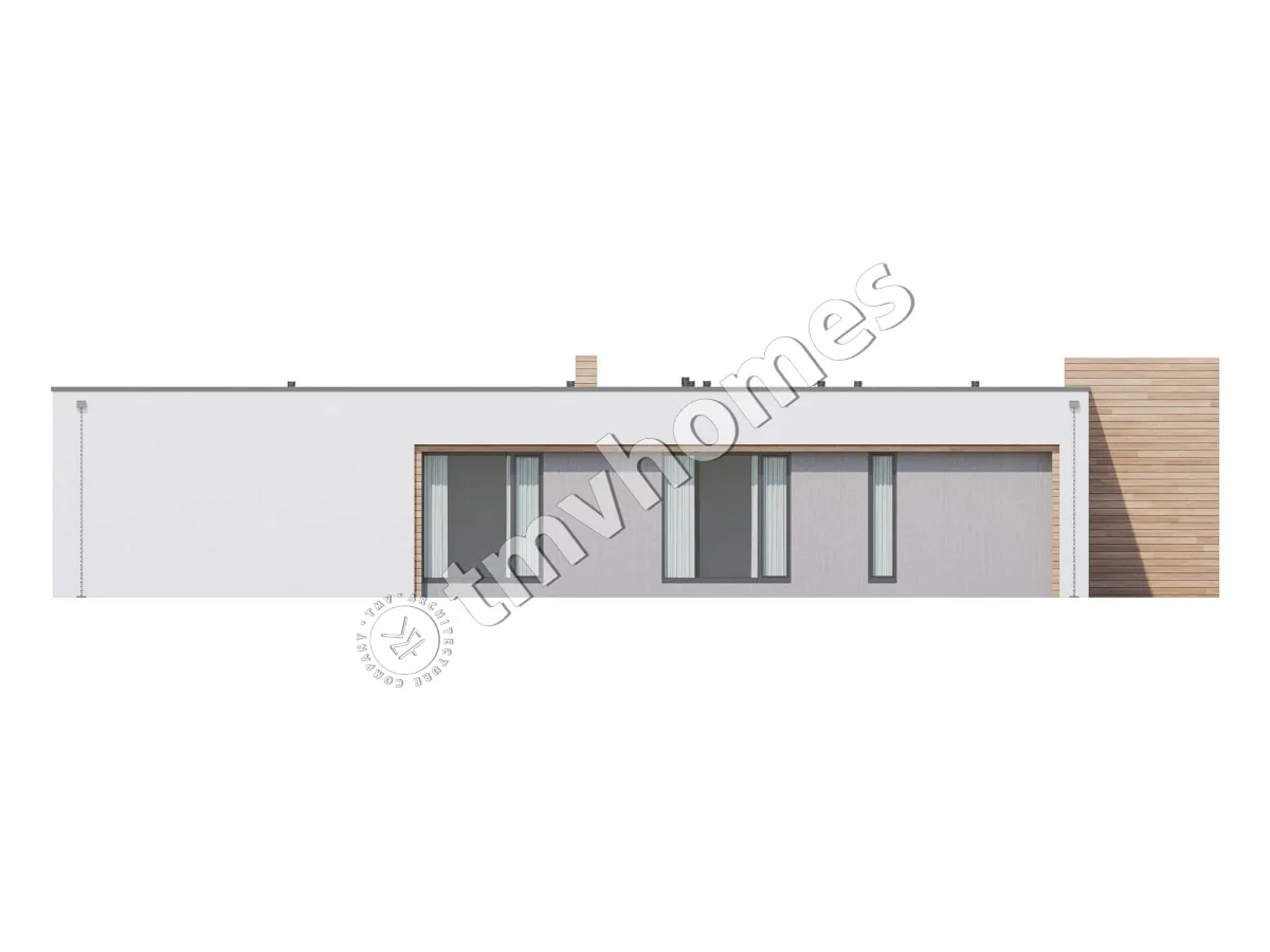 Vienstāva mājas projekts 243 m²: 4 Guļamistabas, 5 Vannasistabas, Atvērta virtuve, bez Garāžas