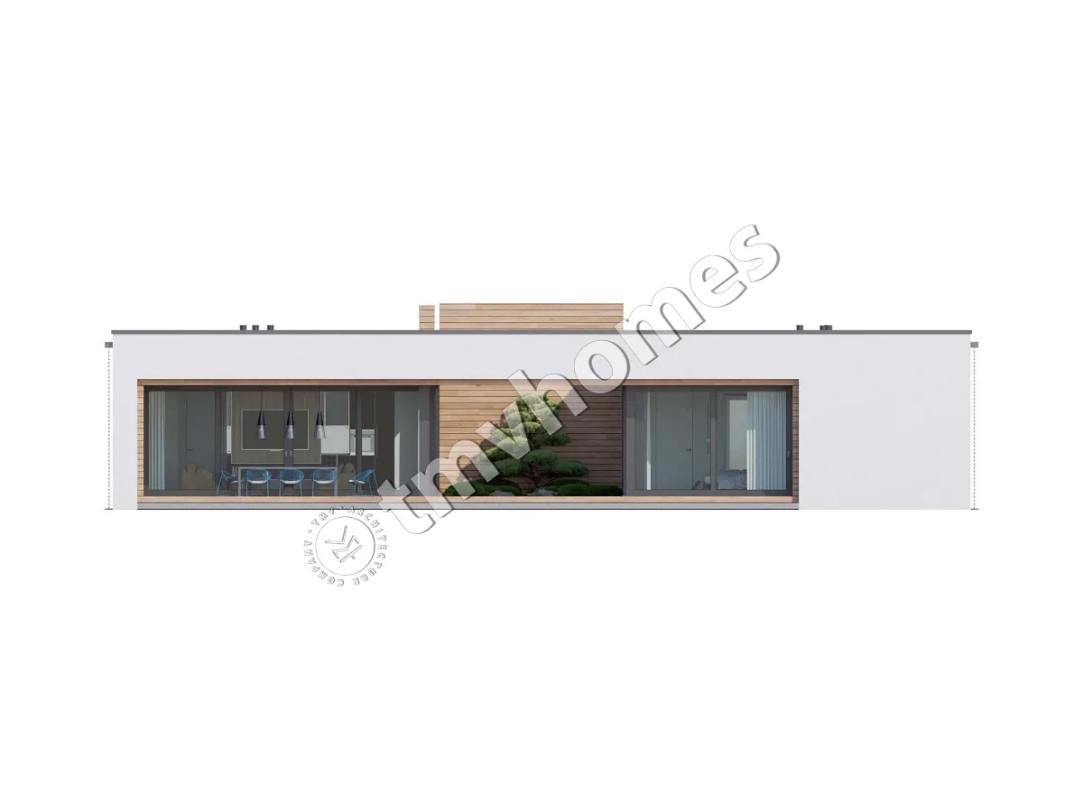Vienstāva mājas projekts 243 m²: 4 Guļamistabas, 5 Vannasistabas, Atvērta virtuve, bez Garāžas
