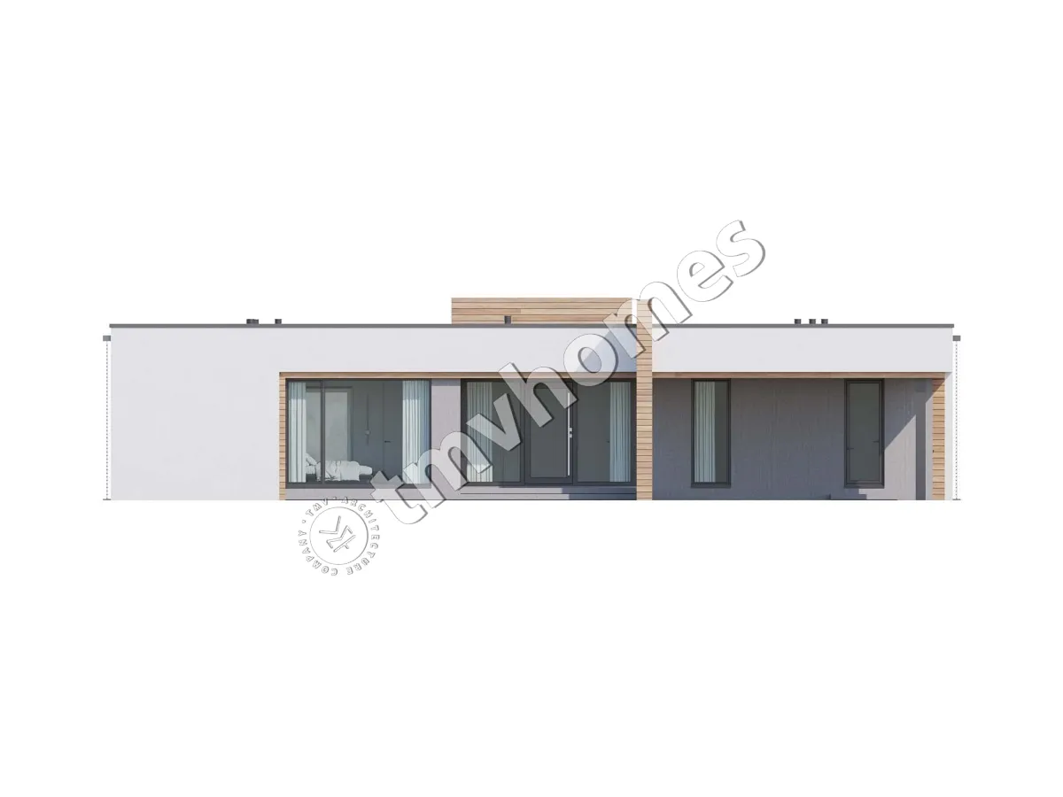 Vienstāva mājas projekts 243 m²: 4 Guļamistabas, 5 Vannasistabas, Atvērta virtuve, bez Garāžas