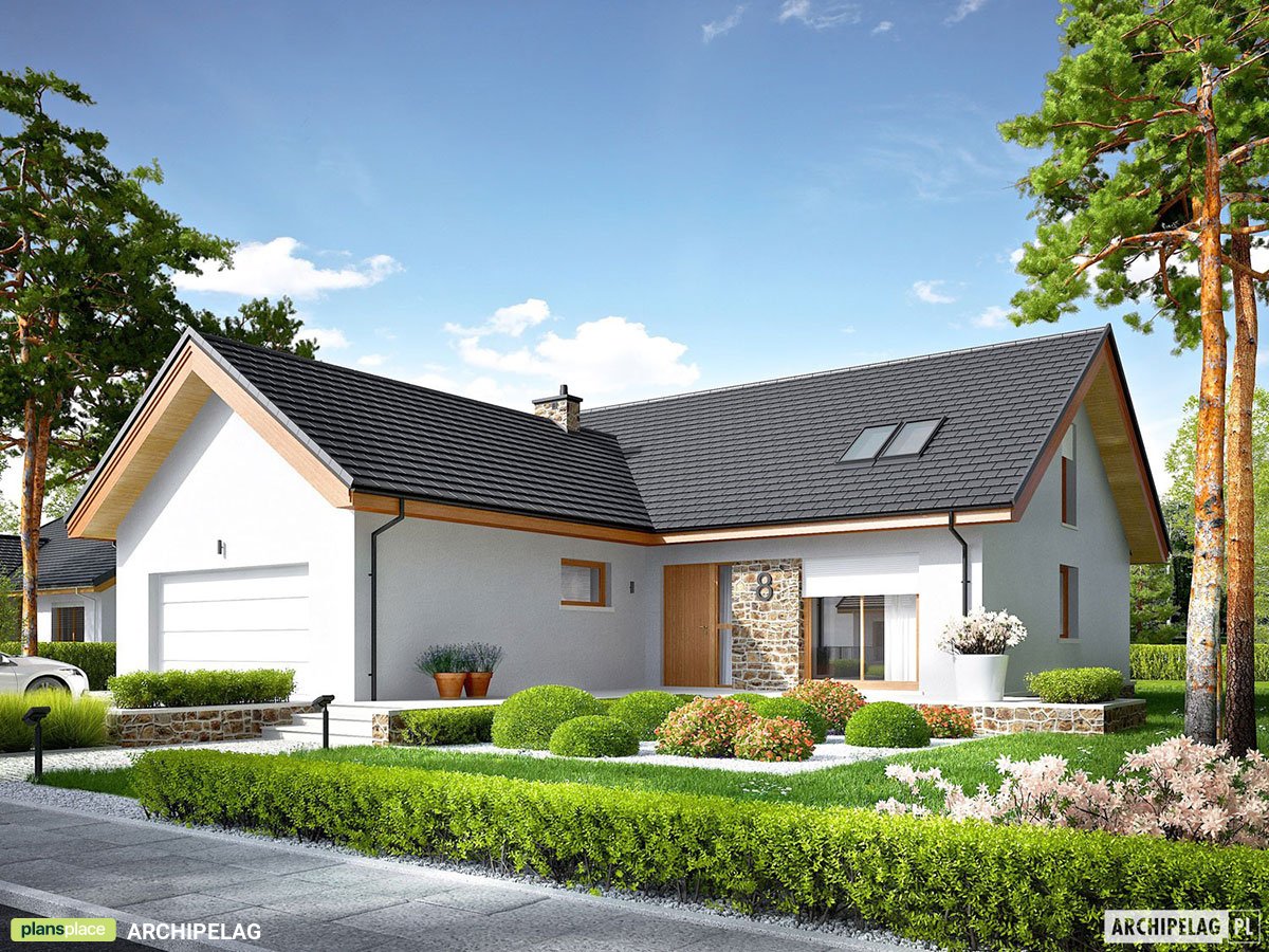 L-Shaped House Plan with Bonus Room Upstairs and Garage