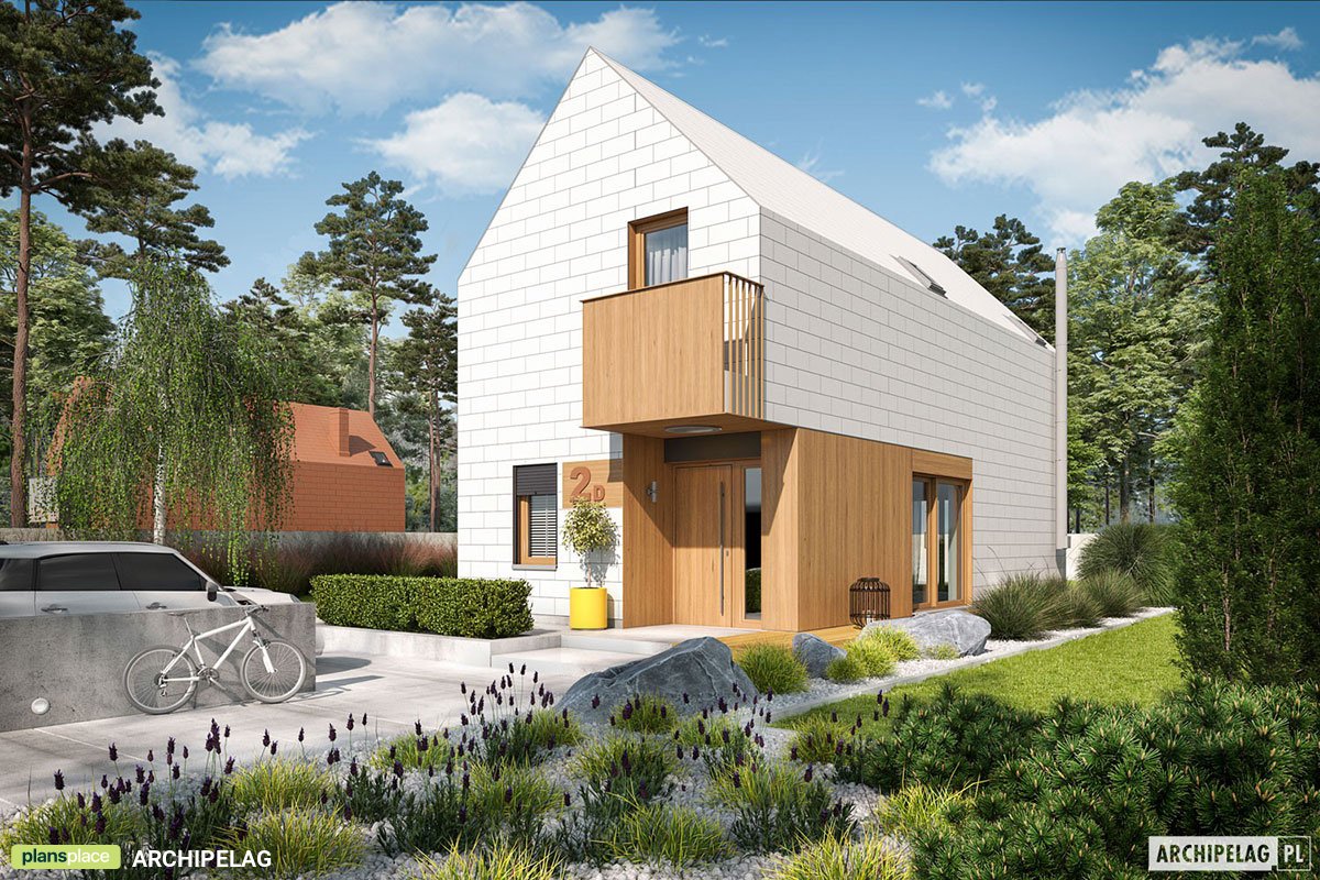 Modern Narrow Lot House with White Elevations and White Roof