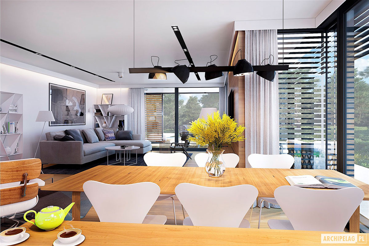 3-Bed, 1700 Sq Ft European Flat Roof House with Open Floor Plan