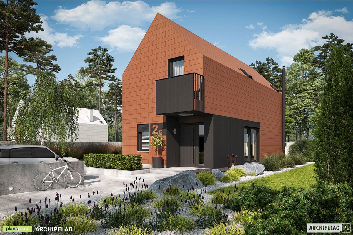 Small Narrow Lot House Plan with 3 Bedrooms and Gable Roof