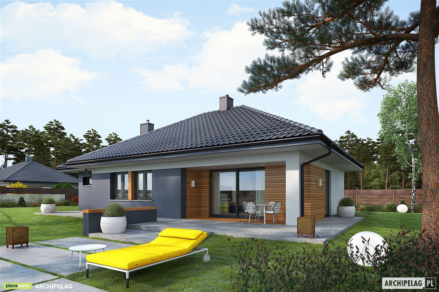 Small One Level European House Plan with 1-Car Garage