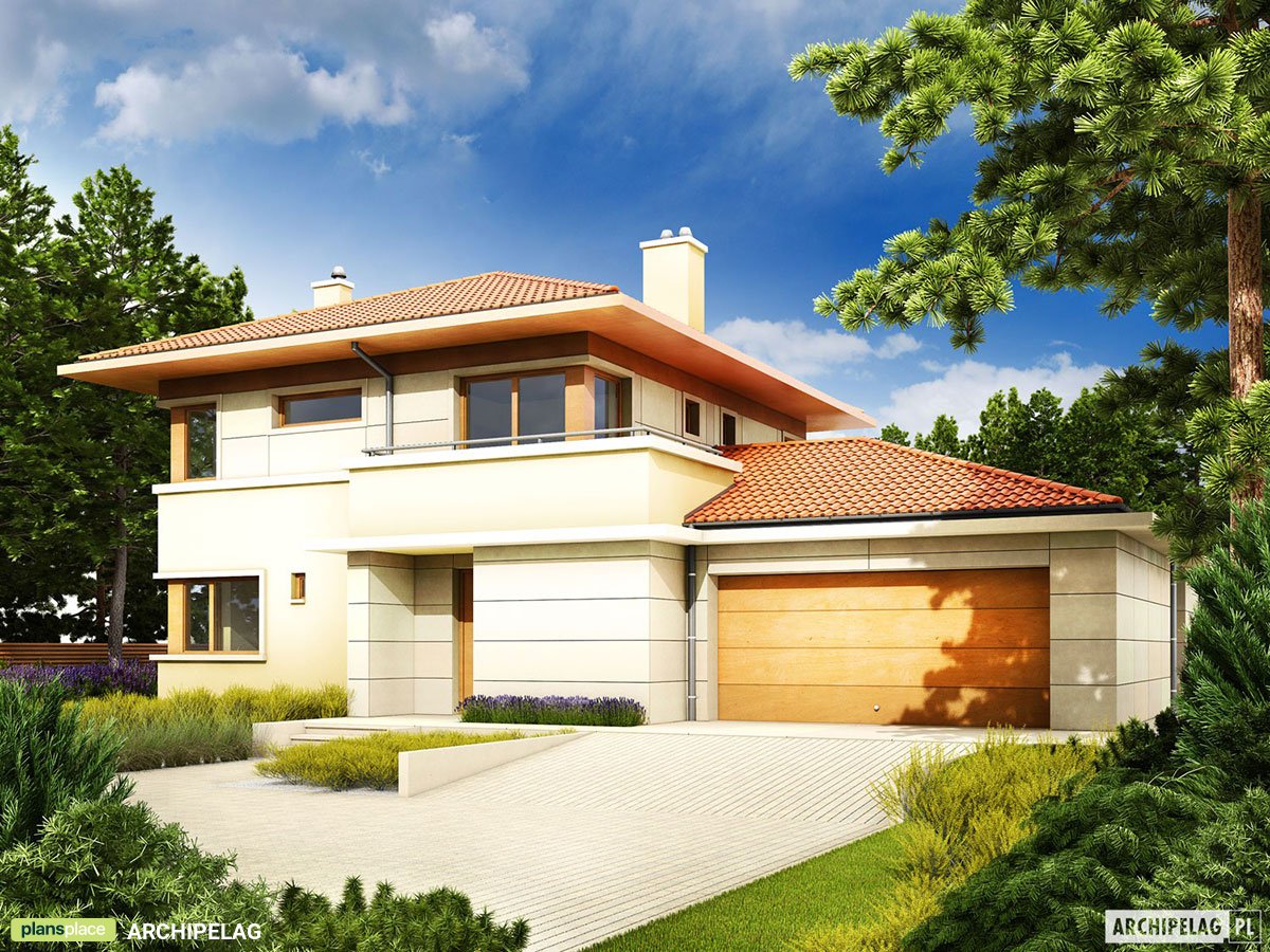 Divstāvu mājas projekts 167 m²: 3 Guļamistabas, 2 Vannasistabas, Atvērta virtuve, Garāža