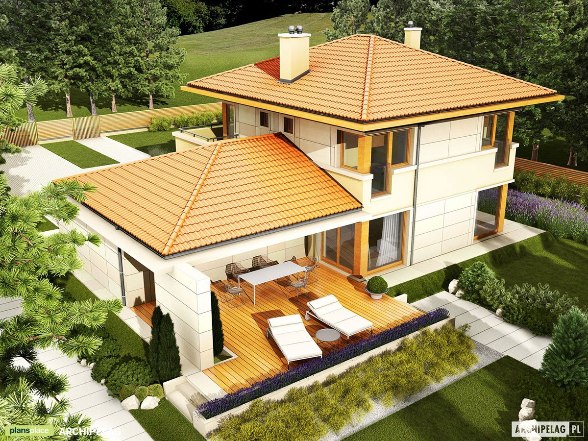 2-Story European Floor Plan with Covered Rear Porch