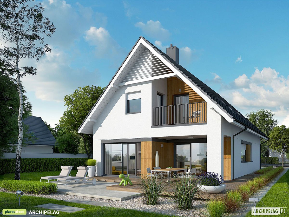 Mājas projekts ar mansardu 160 m²: 4 Guļamistabas, 3 Vannasistabas, Garāža