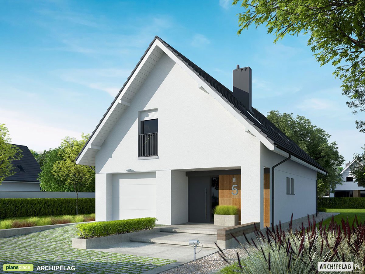 Mājas projekts ar mansardu 160 m²: 4 Guļamistabas, 3 Vannasistabas, Garāža