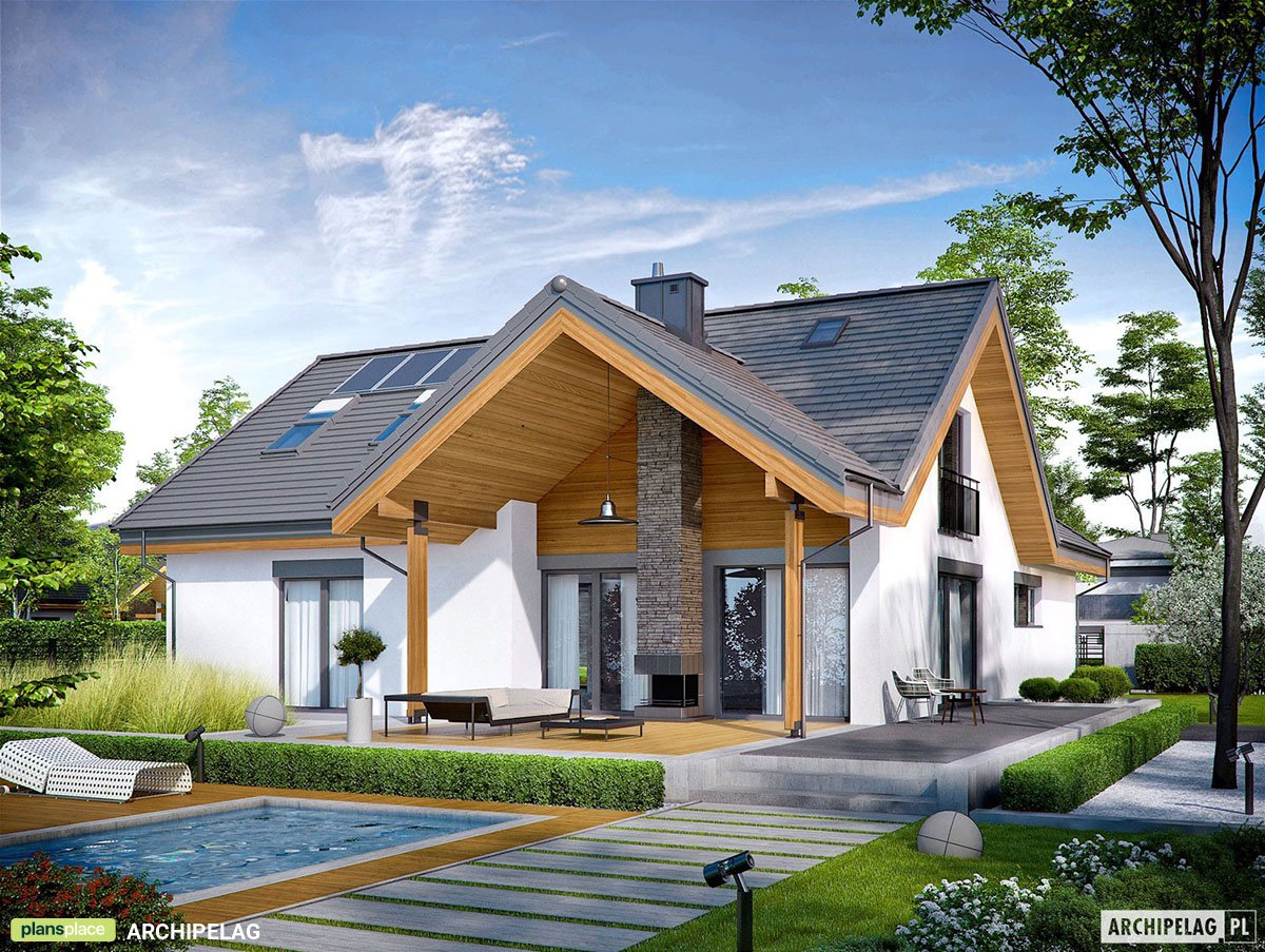 1800 Sq Ft House Plan with 2-Sided Indoor-Outdoor Fireplace