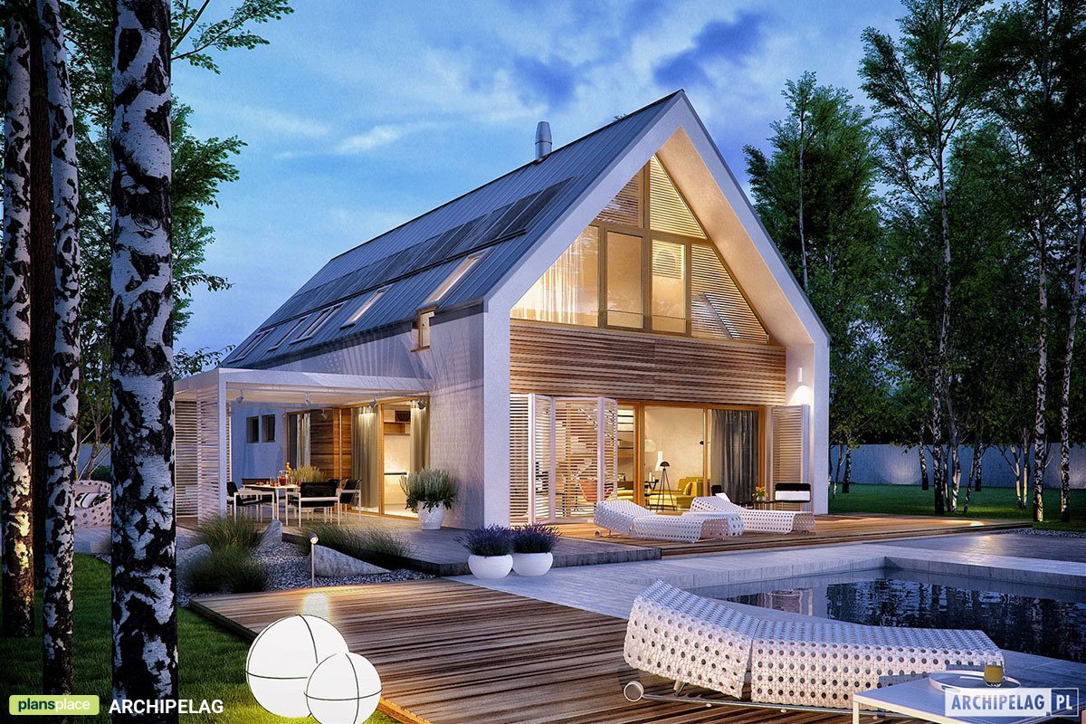 2000 Sq Ft Barn Style House Plan with Large Windows and Garage