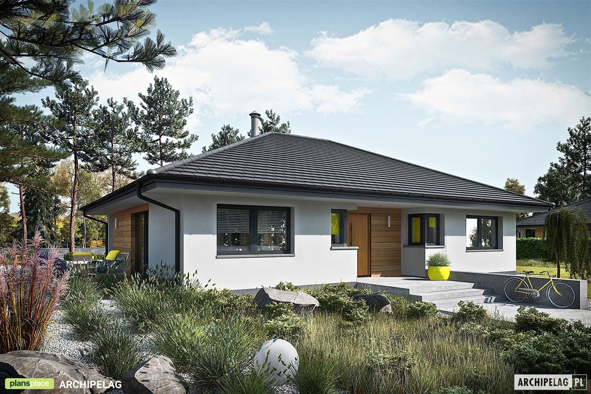 Vienstāva mājas projekts 121 m²: 3 Guļamistabas, 2 Vannasistabas, Atvērta virtuve, bez Garāžas