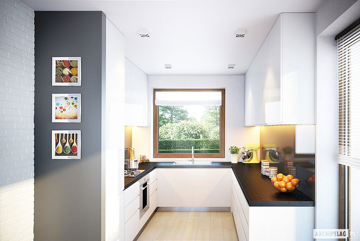 Vienstāva mājas projekts 96 m²: 3 Guļamistabas, 2 Vannasistabas, Atvērta virtuve, bez Garāžas